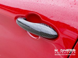 Alfa Romeo Giulia Exterior Door Handle Cover Set - Carbon Fiber - White Candy